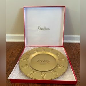 Neiman Marcus 2012 hand painted glass charger plate.